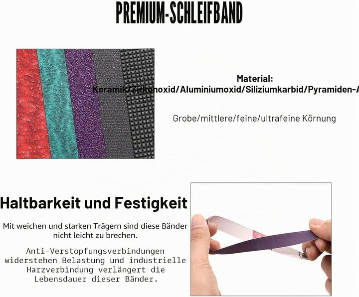 1 x 45,7 x 45,7 cm Schleifbänder, 16 Stück Messerschärfer, Schleifbänder für die Arbeit, scharfe Ken