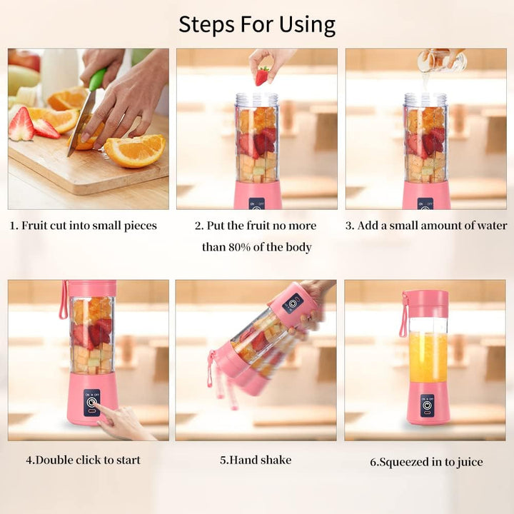 Mixer Smoothie Maker, elektrischer USB-Entsafter-Mixer, tragbarer Mini-Mixer mit sechs Klingen für S