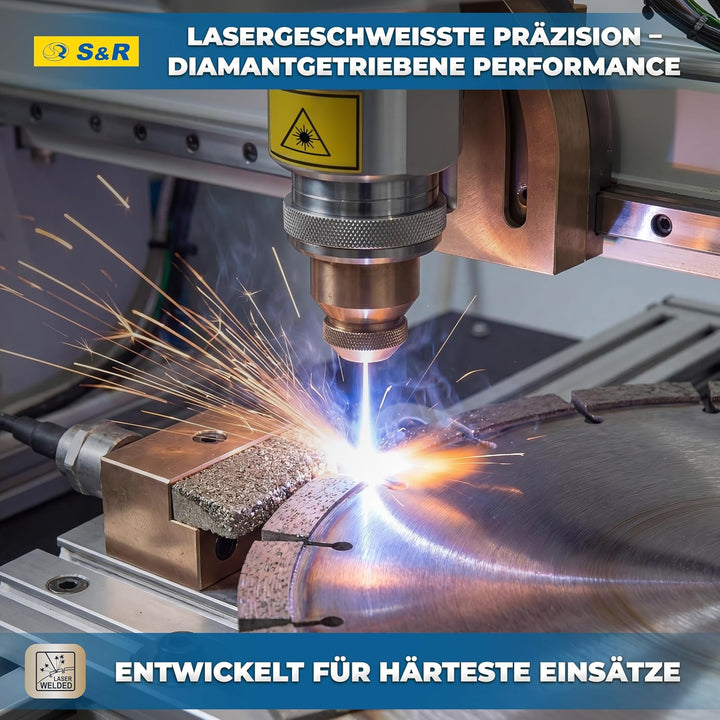 S&amp;R Diamanttrennscheibe 450 x 25,4 mm, Industrie-Qualität, Trennscheibe doppelte Standzeit in Naturs
