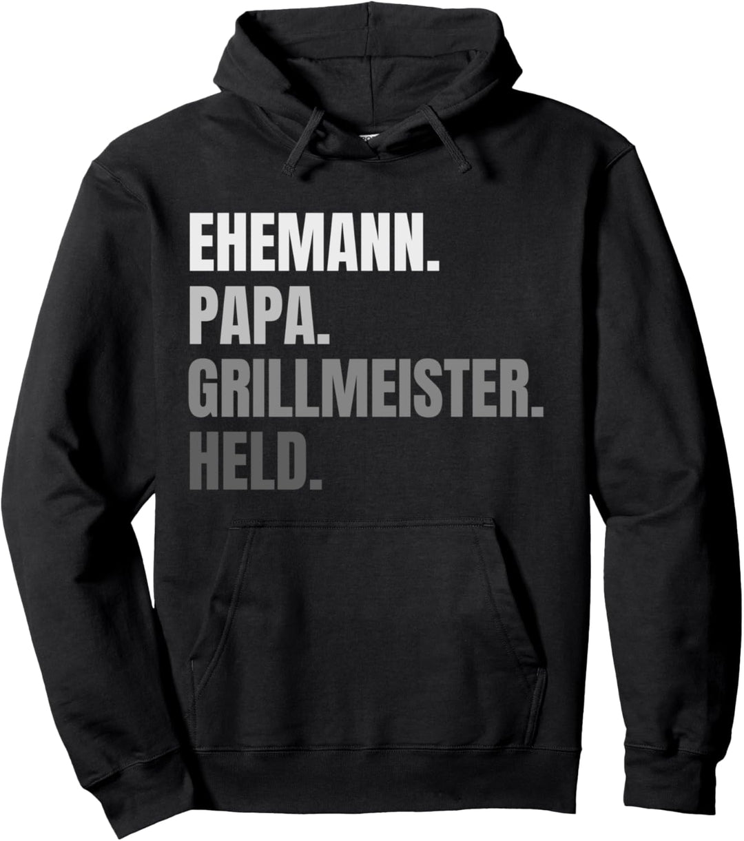 Ehemann Papa Grillmeister Held Herren Vintage Vatertags Pullover Hoodie
