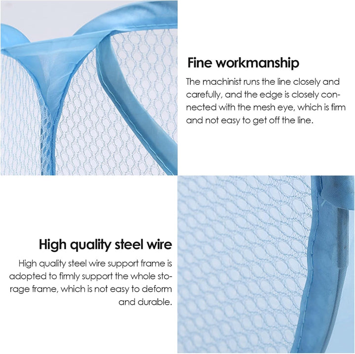 LIFEDYLUK 5 Pack Wäschekörbe Faltbar, Pop Up Laundry Basket Blau, Gelb, Rot, Lila, Grün, Mesh Aufbew