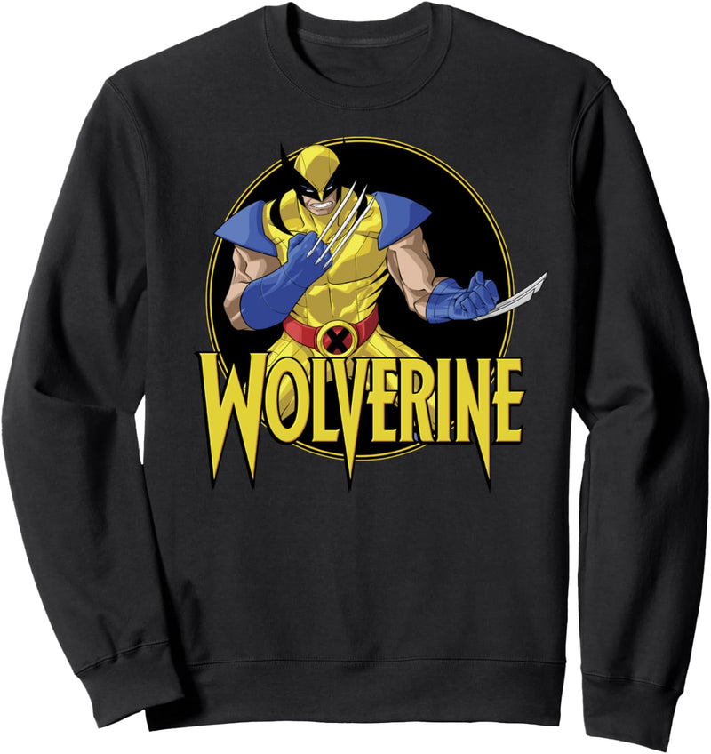 Marvel X-Men Wolverine Classic Portrait Title Logo Sweatshirt