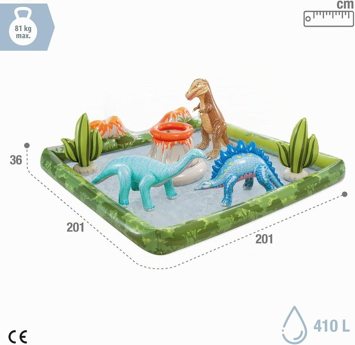 Intex 56132NP - Aufblasbares Play Center Jurassic, Vinyl, Mehrfarbig, 201x201x36 cm