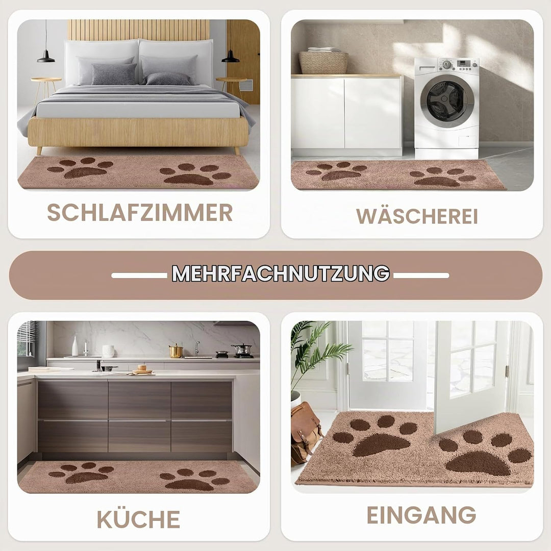 FCSDETAIL Schmutzfangmatte waschbar 60 x 90 cm, Fussmatte Innen, absorbierend Fussmatte, rutschfeste