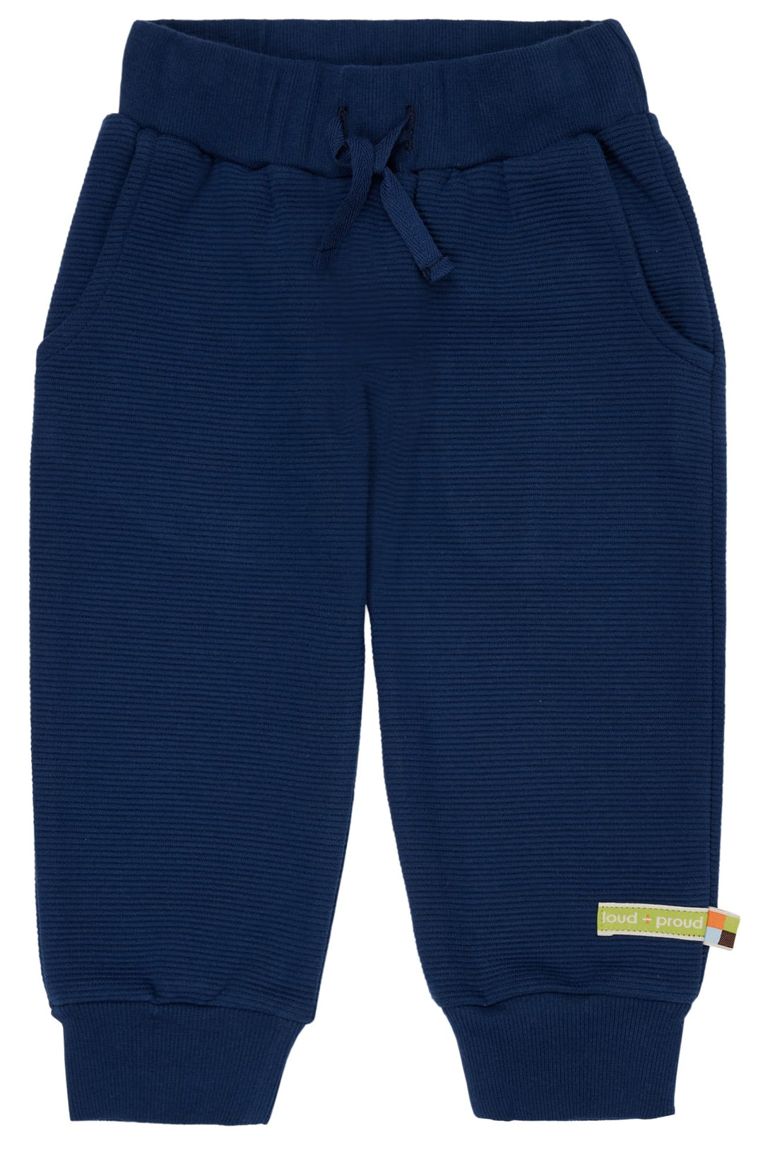 loud + proud Unisex Hose Rippenstruktur, GOTS Zertifiziert Tierdruck Print 74-80 Ultramarine, 74-80