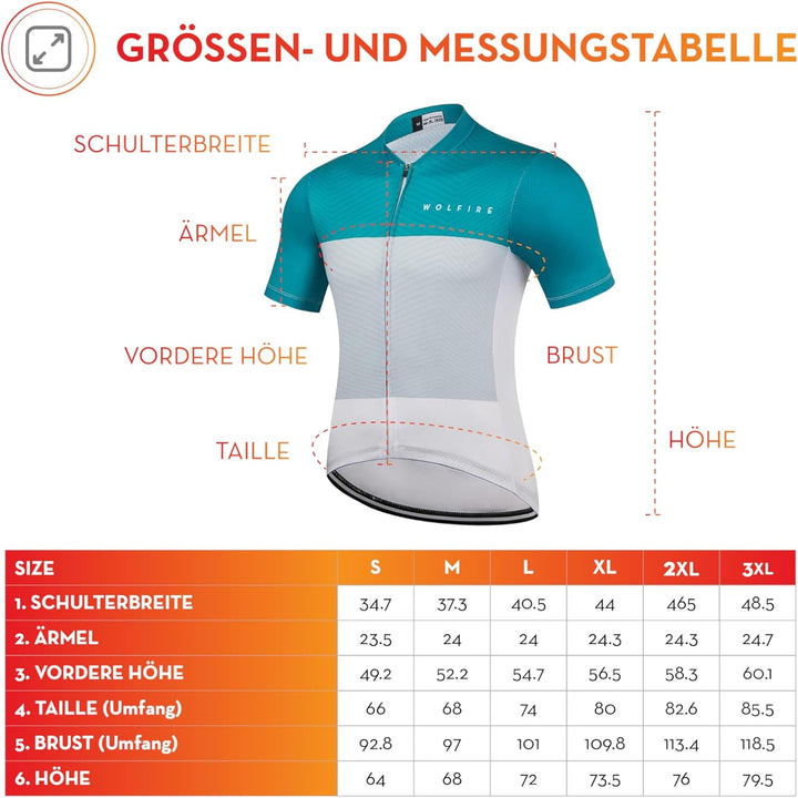 WOLFIRE WF Rennrad Trikot Herren, Hergestellt Aus Polyester. MTB - Radtrikot Herren Kurzarm, Fahrrad