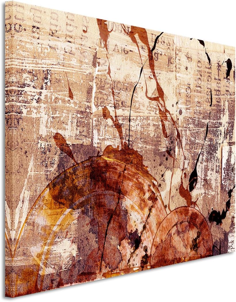 Paul Sinus Art 120x80cm Leinwandbild Leinwanddruck Kunstdruck Wandbild rostrot schwarz Farbschlieren