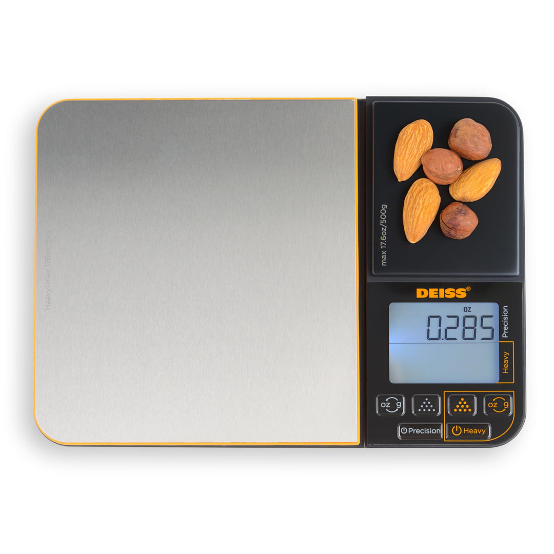 Deiss PRO Digitale Küchenwaage und Lebensmittelwaage mit doppelter Plattform – Kapazität 5 kg und 49