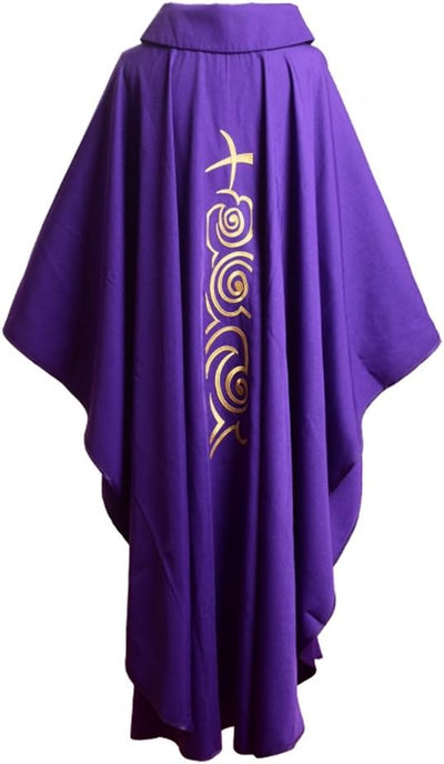 BLESSUME Kirche Priester festes Muster Kasel Vestments Lila (Style#1), Style#1