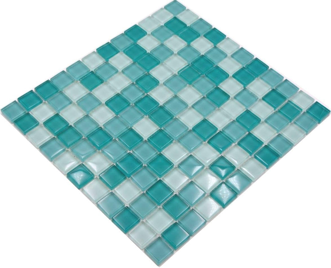 Mosaik Quadrat Crystal mix hellgrün/grün Glasmosaik Transluzent Transparent 3D Fliesenspiegel, Mosai