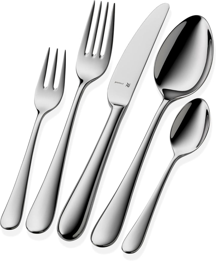 WMF Merit Besteck Set 12 Personen, Essbesteck 60 teilig, Hohlheftmesser, Cromargan Protect poliert,