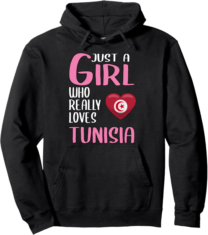 Damen Just A Girl Reisen Tunesien Geschenk Tunesien Pullover Hoodie