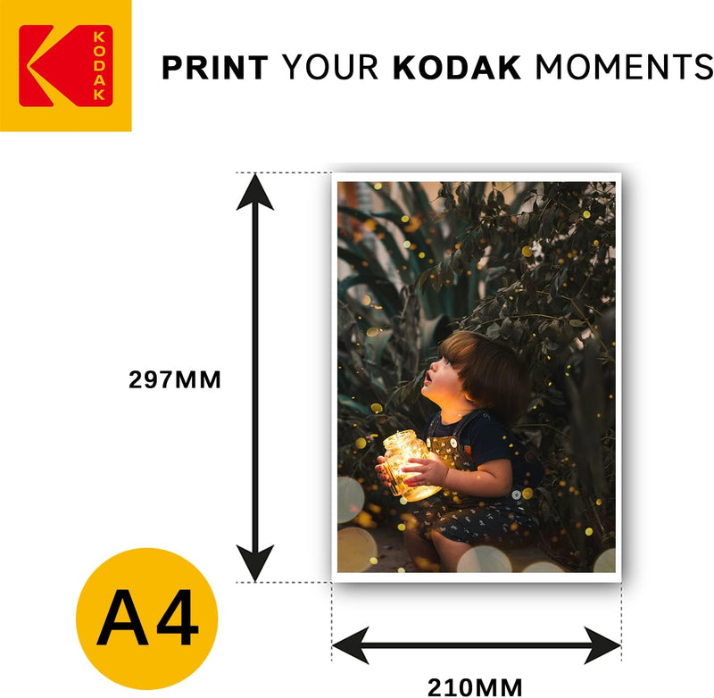 KODAK Premium Inkjet 200gsm A4 Hochglänzend Fotopapier DIN, 210MM*297MM,200 g/m², 50 Blatt, Fotokart