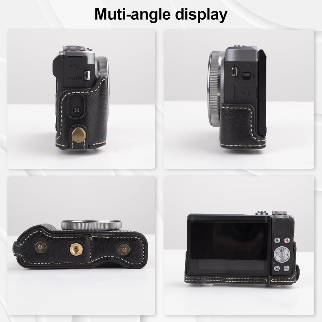 Rieibi G7 X G7X II G7X III Hülle, Vintage Leder Kameratasche für Canon PowerShot G7X G7X Mark II G7X