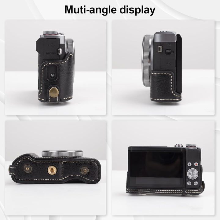 Rieibi G7 X G7X II G7X III Hülle, Vintage Leder Kameratasche für Canon PowerShot G7X G7X Mark II G7X