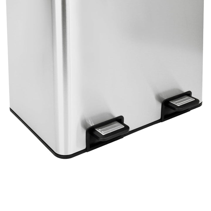 SVITA TMH2X30 Mülleimer 60L Mülltrennsystem 2 Fächer 2x15L Softclose-Deckel Pedal versteckbar Kunsts