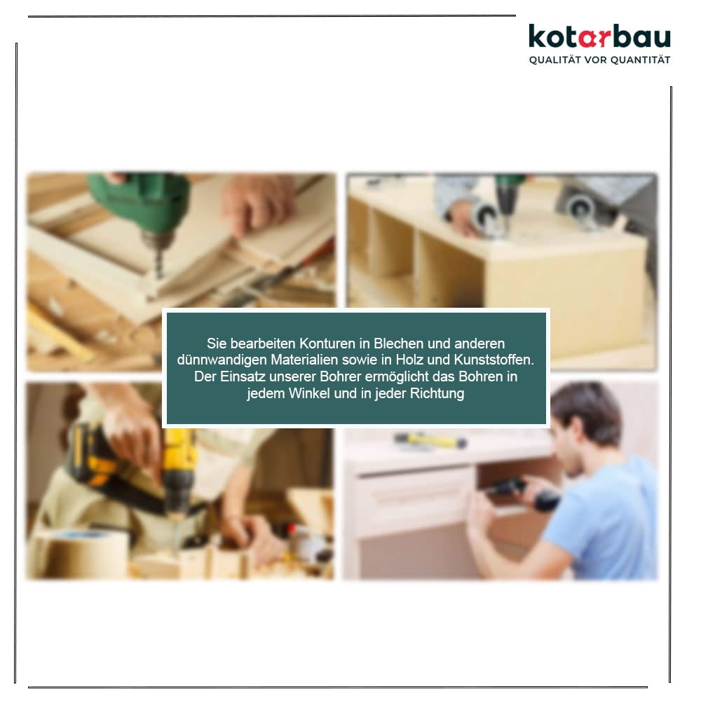 KOTARBAU® Fräser &amp; Bohrer Satz 20 mm Holzbohrer Forstnerbohrer Zapfenbohrer Stopfenbohrer Bohrer Ast