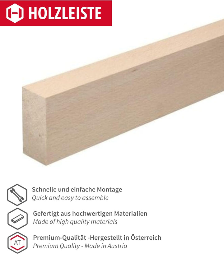 Gedotec Holzleisten zum basteln - Holzbretter zum bauen aus Buchen-Holz 95 cm | 5 Stück 20x60x950 mm