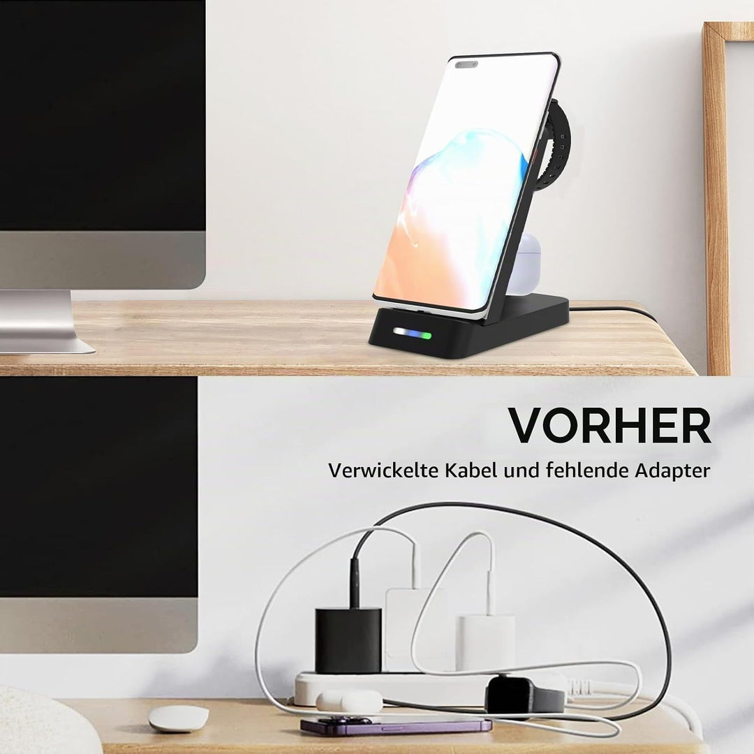 Aimtel 3 in 1 Ladegerät Kompatibel mit Samsung Watch 6 Classic/6/Galaxy Watch 5 Pro/5/4/3/Active2/Sa