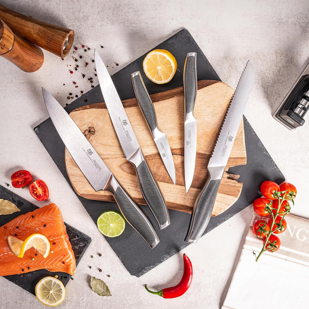 KARL HAUSMANN Messer Set ohne Block - 5 Teilig - Küchenmesser Set aus Edelstahl X30Cr13 - Kochmesser