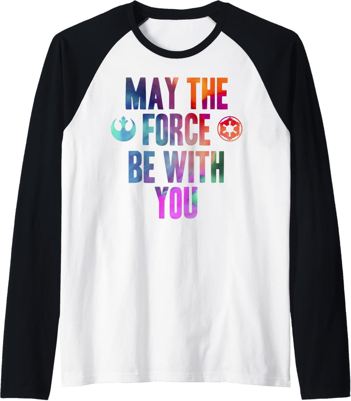 Star Wars May The Force Be With You Rebel And Empire Logo Raglan