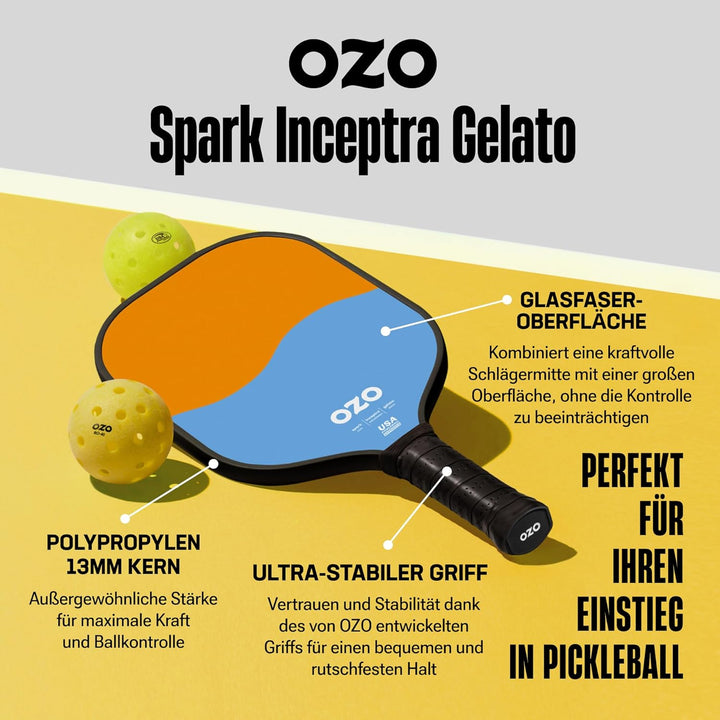 OZO Pickleball Kontroll Schläger für Anfänger Beginner Control Melon & Cotton Candy, Beginner Contro