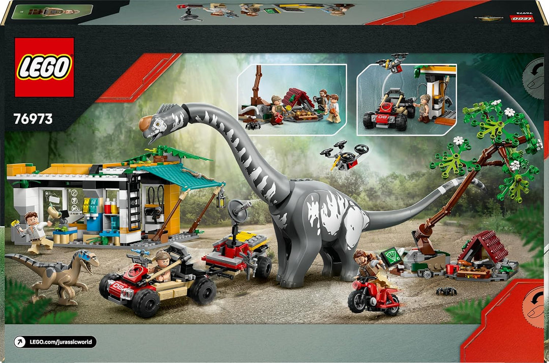 LEGO Jurassic World Raptor & Titanosaurus: Grosse Fährtensuche – 2 Spielzeug Dinosaurier Figuren, EI