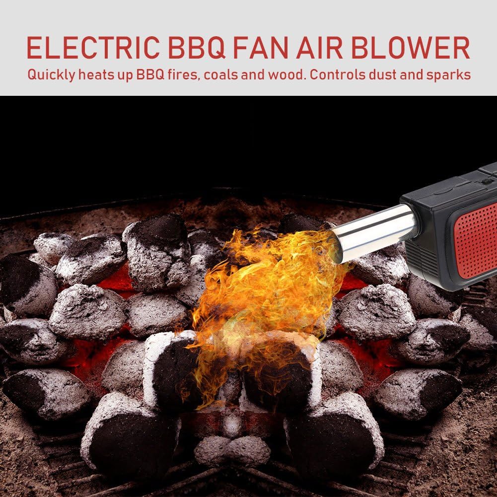 Bewinner Elektrisches BBQ Gebläse für Outdoor-Barbecue, Tragbares Handgehaltenes Grillzubehör mit Ko