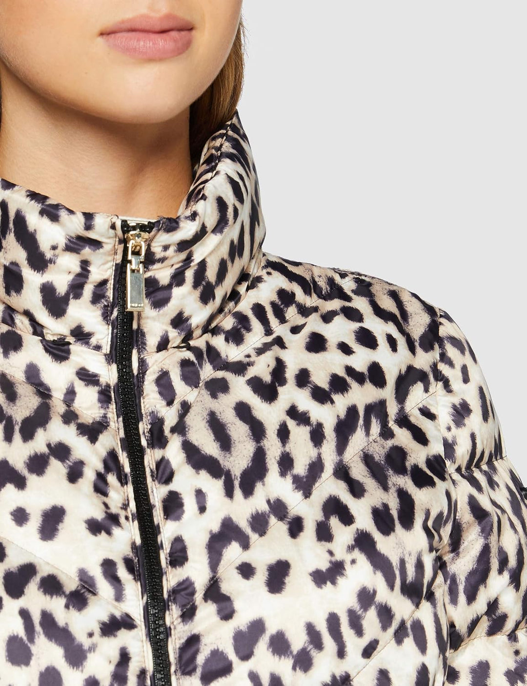 Geox W CAMEI Damen Daunenjacke 42 Beige Animalier, 42 Beige Animalier
