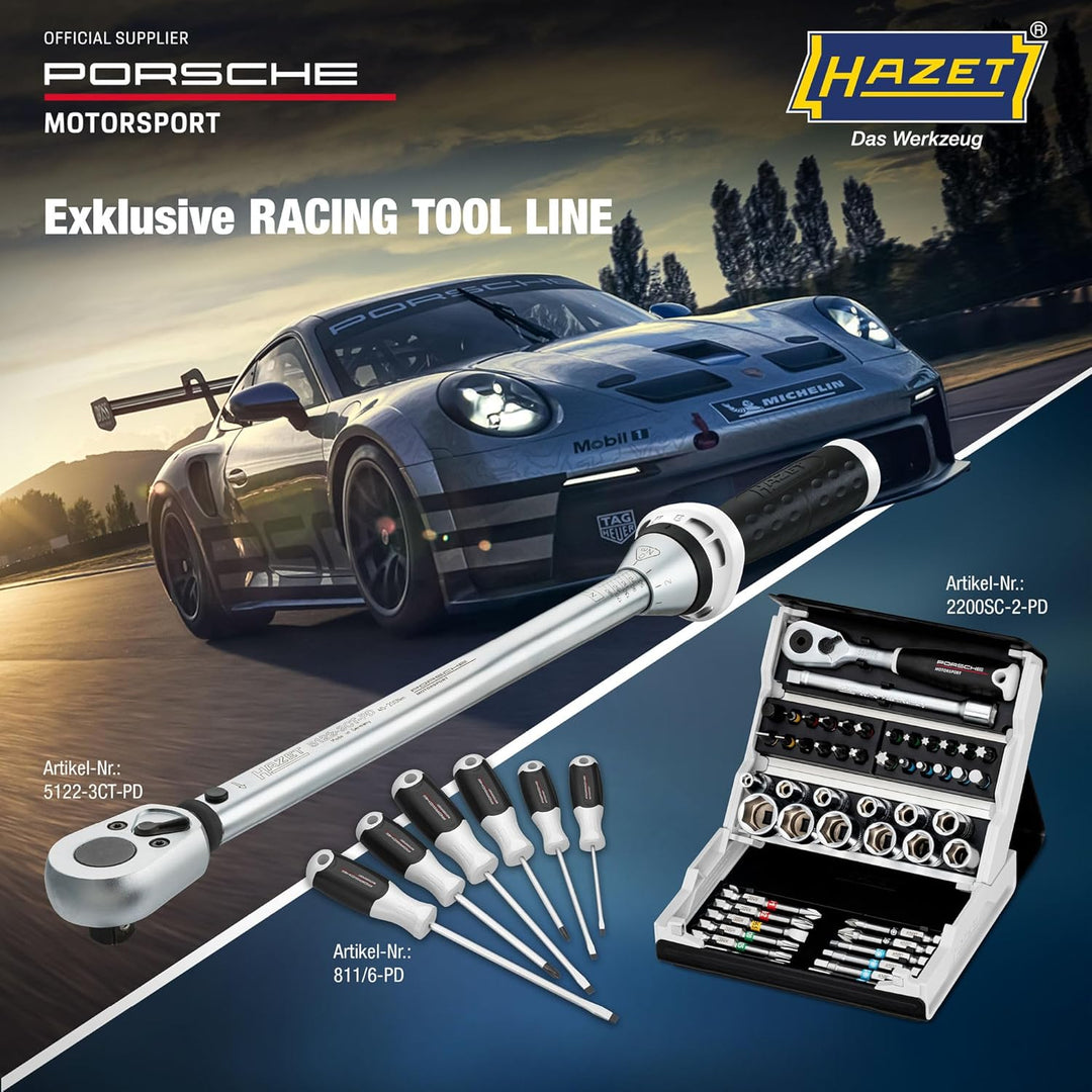 HAZET Schraubendreher Satz 811/6-PD, 6-teilig, Porsche Motorsport Edition, PH Kreuzschlitz und Schli