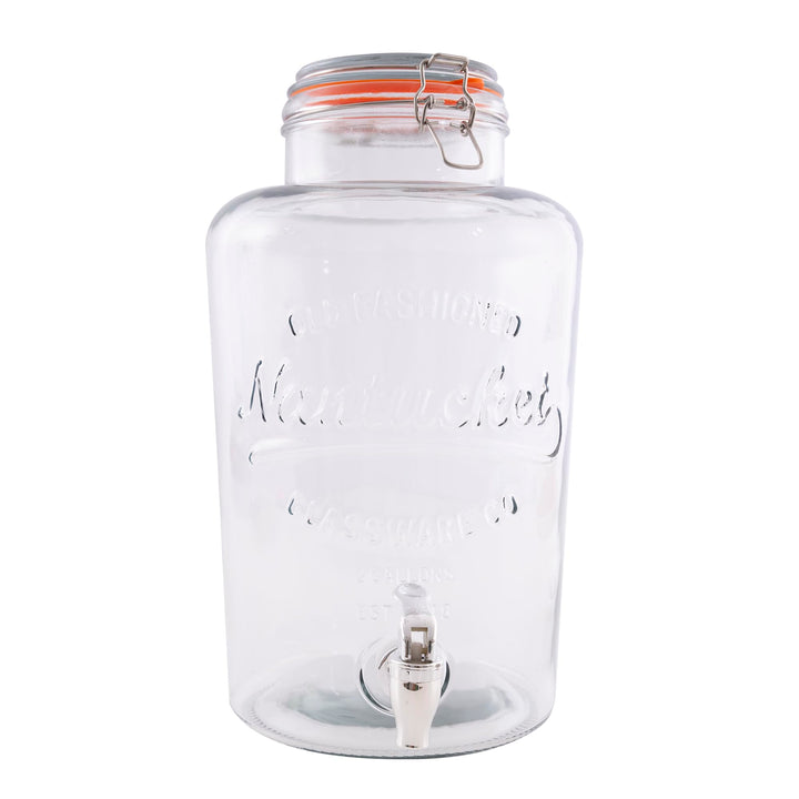 Point-Virgule Limonadenspender mit Zapfhahn, getränkespender aus Glas, rund 8L, Durchsichtig, 8L