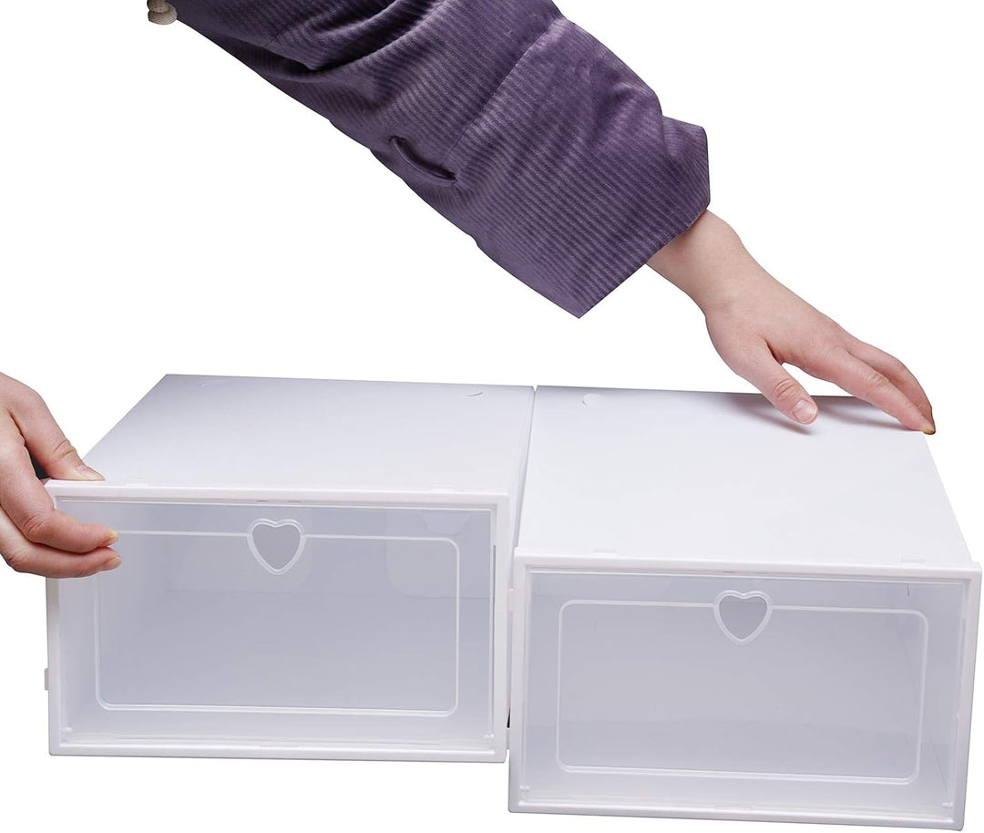 20 Stück Transparent Schuhbox Plastik Schuhkarton Schuhaufbewahrung Schublade Stapelbar Raumsparend