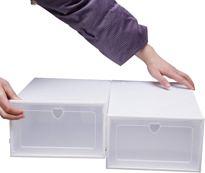 20 Stück Transparent Schuhbox Plastik Schuhkarton Schuhaufbewahrung Schublade Stapelbar Raumsparend