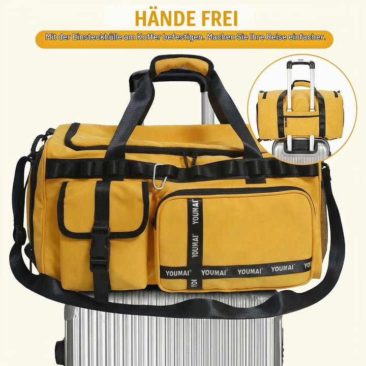 Sporttasche Reisetasche für Damen und Herren, Gross 65L Sporttaschen mit Schuhfach &amp; Nassfach, Large