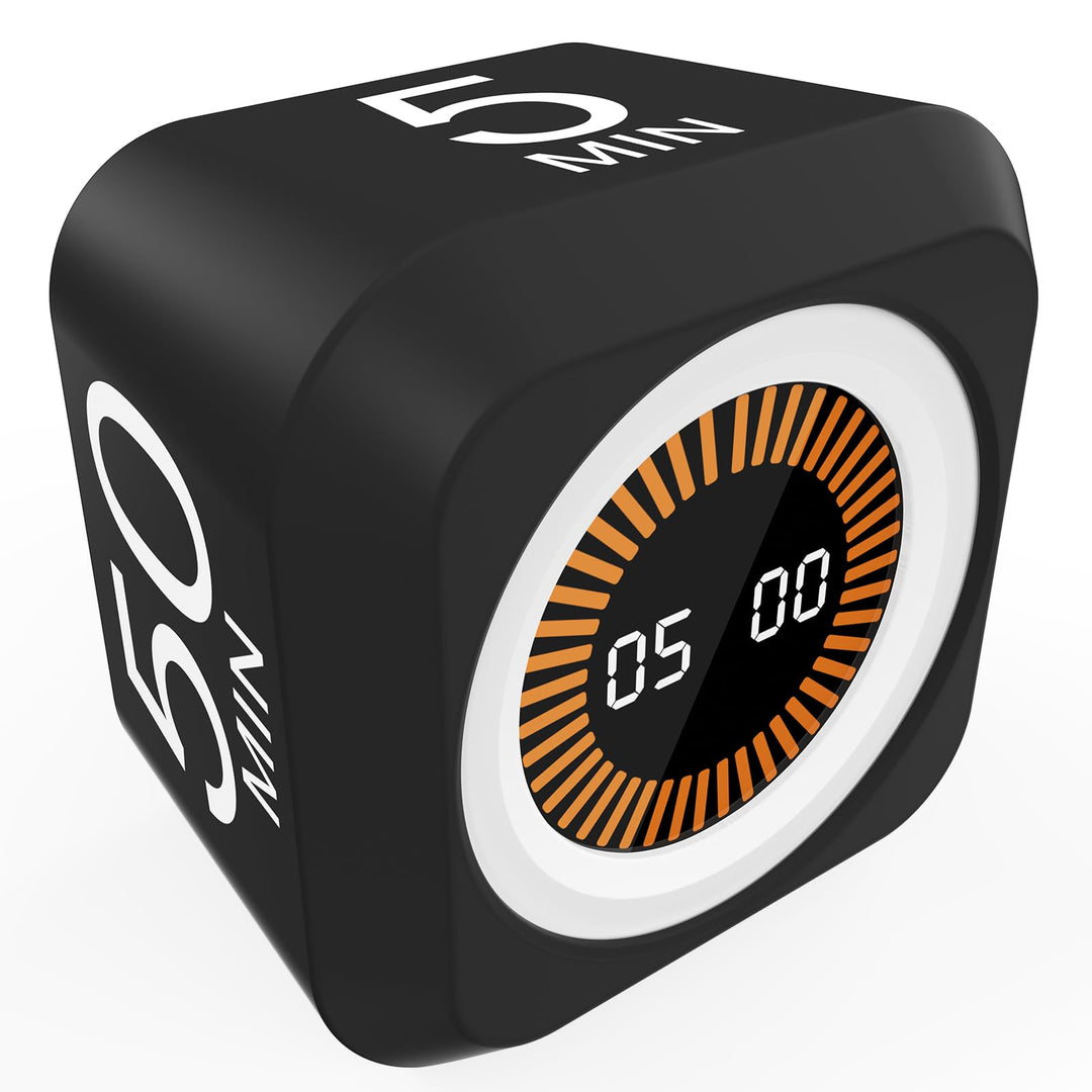 Drehbarer Würfel, visueller Timer, 5, 25, 10, 50 Minuten voreingestellt + benutzerdefinierter Countd