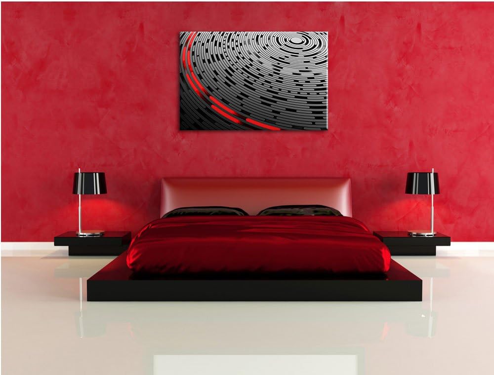 DJ Platte Abstrakte Kunst schwarz/weiss Format: 100x70 auf Leinwand, XXL riesige Bilder fertig gerah