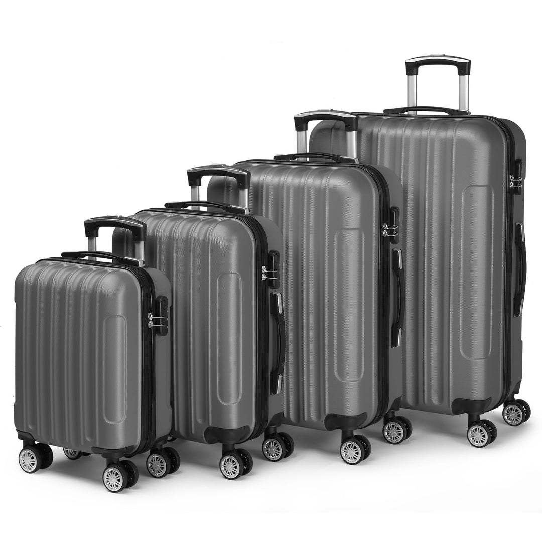 LALAHO Kofferset 4 teilig, Reisekoffer Set, Hartschalen Koffer Set aus ABS, Gepäckset mit Teleskopgr