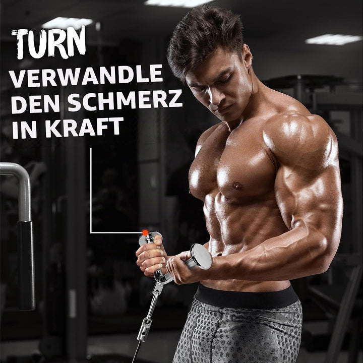 Yes4All LAT-Pull-Down-Kabelaufsatz, Trizeps-Pressstange, V-förmige Stange mit Diamant-Rändelgriff, B
