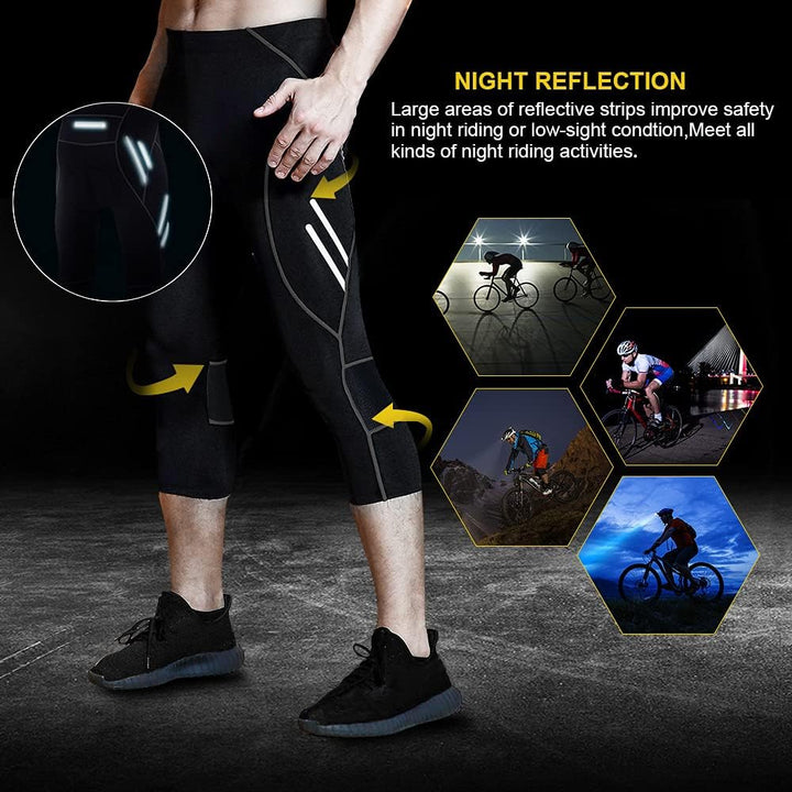 MEETWEE Herren 3/4 Radhose Fahrradhose, Kompression Radlerhose Leggings Radsport Hose für Männer Ela