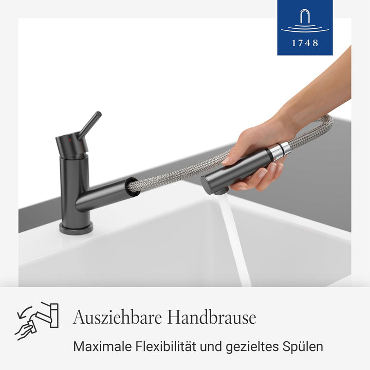 Villeroy & Boch Como Shower | Niederdruck | Einhand-Küchenarmatur mit herausziehbarer Handbrause | A