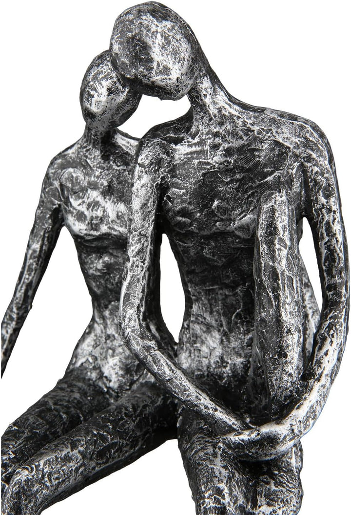 Casablanca 59657 Skulptur - Dekofigur "Couple" - Paar - Polyresin - Farbe: antik-silber Höhe 25