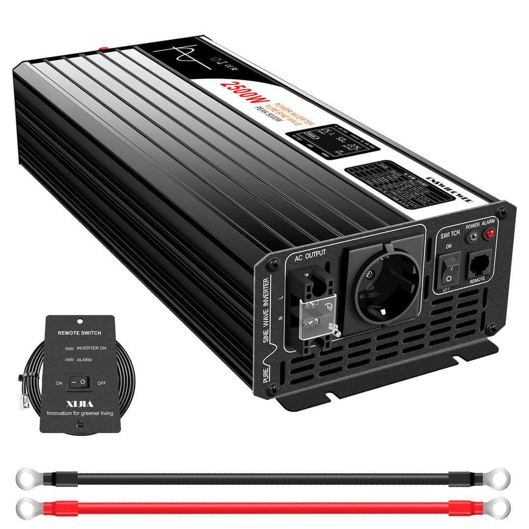 XIJIA LCD-display Wechselrichter 24V reine Sinuswelle zu AC 230V 50Hz LCD-Anzeige Solarenergiekonver