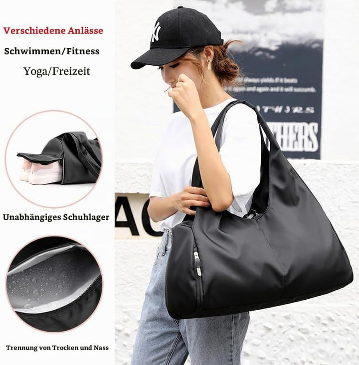 Sporttasche für Damen und Herren mit Schuhfach &amp; Nassfach Weekender Reisetasche Freizeit Handtasche