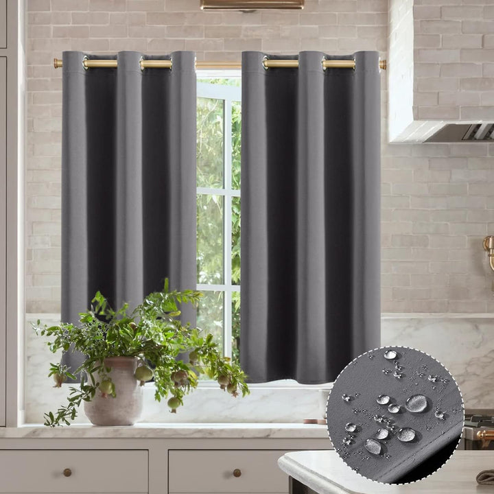 XTMYI Badezimmer-Vorhänge, Fenster, wasserdicht, 122 cm lang, Verdunkelung, Kurze Vorhänge für Fenst