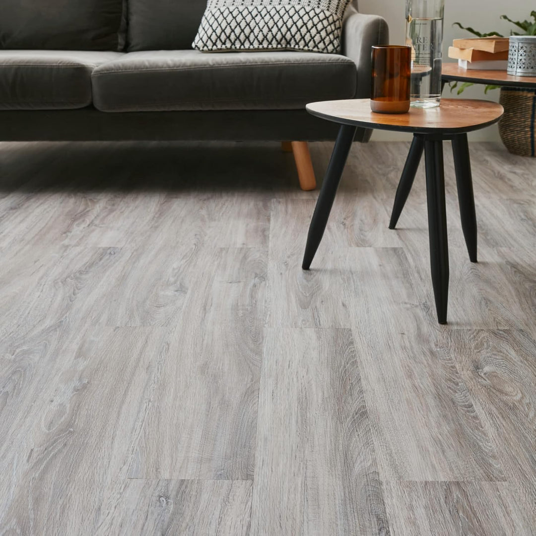 ARTENS - PVC Bodenbelag MAYUM - Selbstklebende Vinyl-Dielen - Vinylboden - Holz-Effekt - Hellgrau/Gr