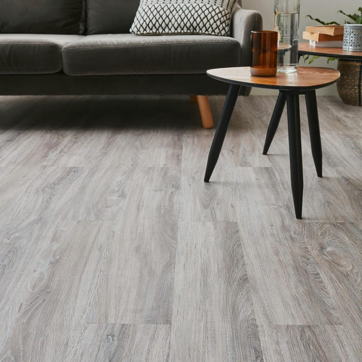 ARTENS - PVC Bodenbelag MAYUM - Selbstklebende Vinyl-Dielen - Vinylboden - Holz-Effekt - Hellgrau/Gr