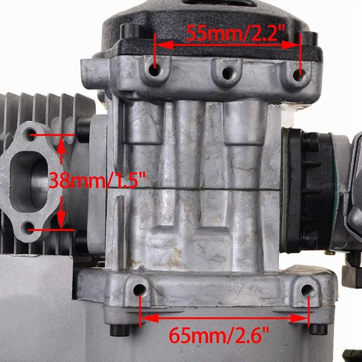 WOOSTAR 44mm Big Bore Zylinder mit Rückstossstarter mit Vergaser und Luftfilter Modifizierter Motor