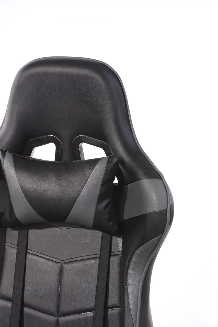 VDD Gaming Stuhl Cyclone mit Fussstütze - Bürostuhl - Racing Gaming Stuhl - grau schwarz
