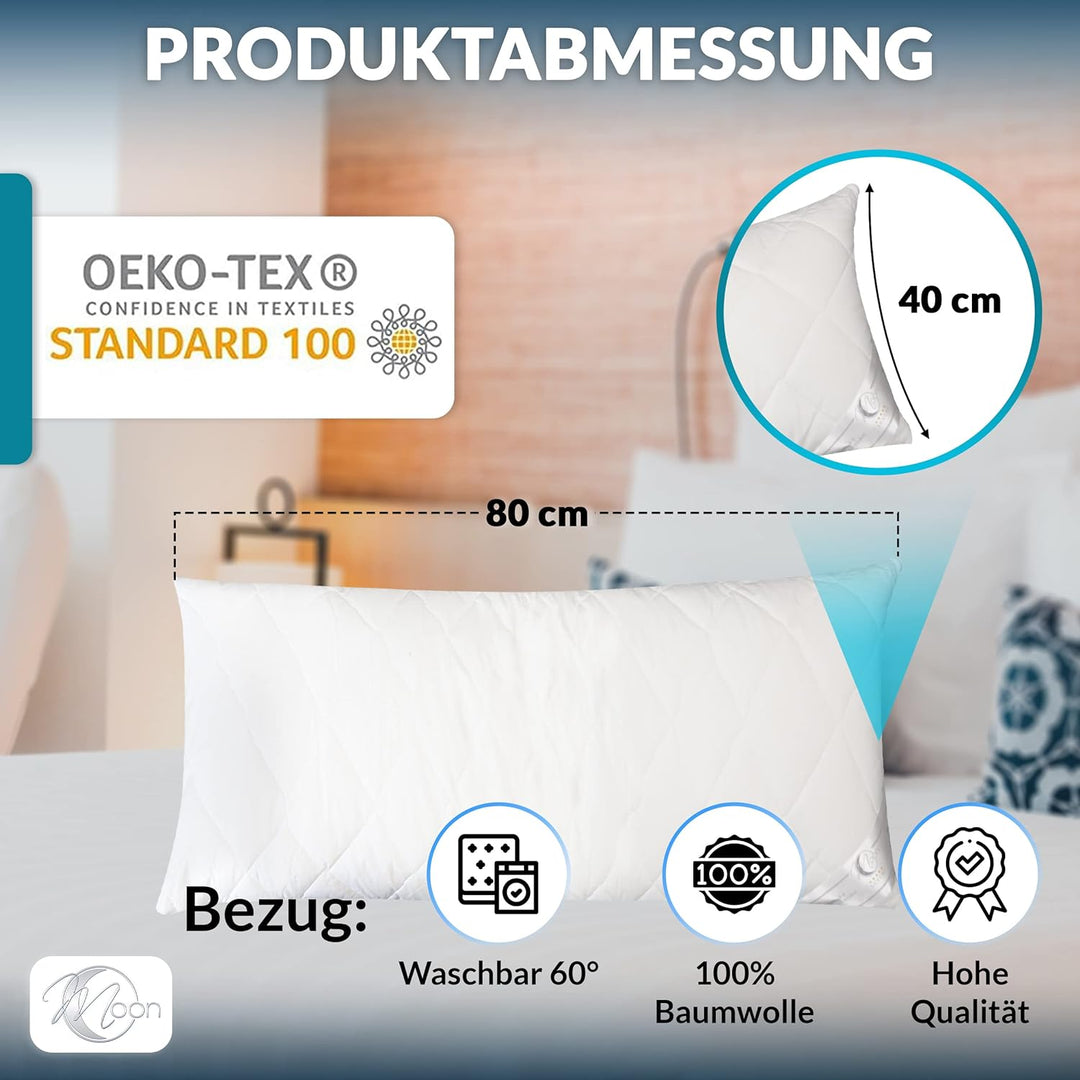 Moon Luxury Nackenstützkissen/Kopfkissen 40x80 mit enormer Stützkraft durch Visco-Spaghetti Bezug 10