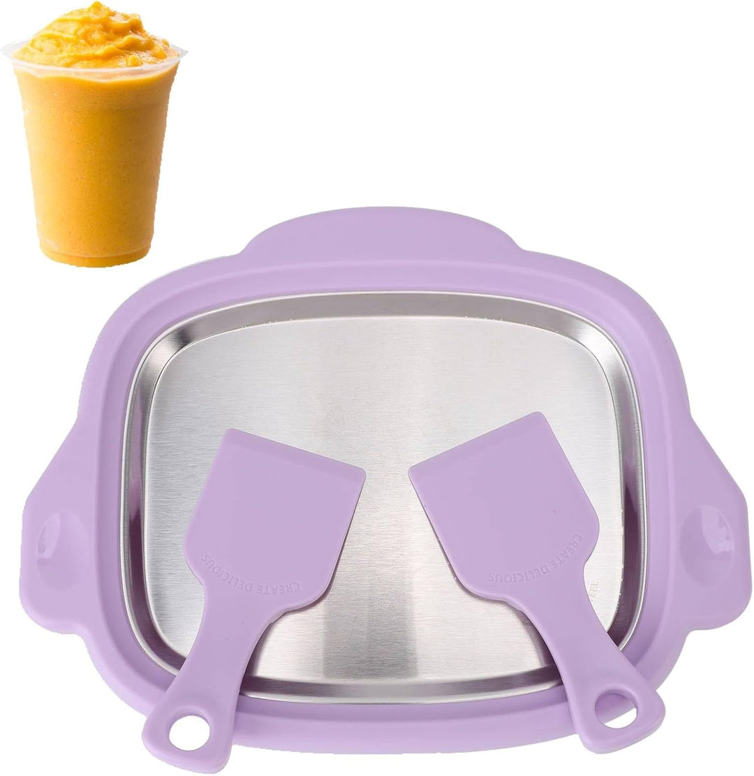 Gerollte Eismaschine, Edelstahl-Eisbratmaschine, Eiswürfelform, Frozen Yogurt Maker für Kinder, selb
